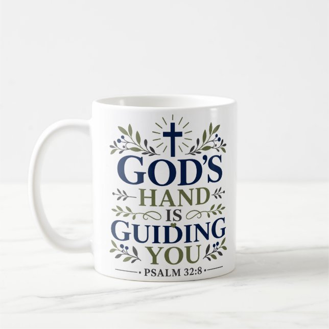 Mug La main de Dieu vous guide Citation d'espérance ch (Gauche)