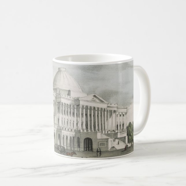 Mug La Maison Blanche, Capitole à Washington Lithograp (Devant droit)