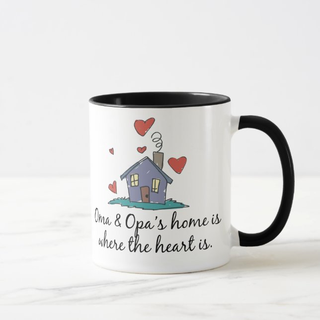 Mug La maison d'Oma et d'Opa est où le coeur est (Droite)