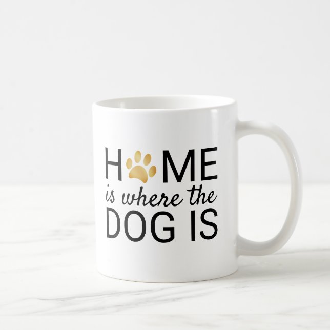Mug La maison est là où est le chien est des empreinte (Droite)