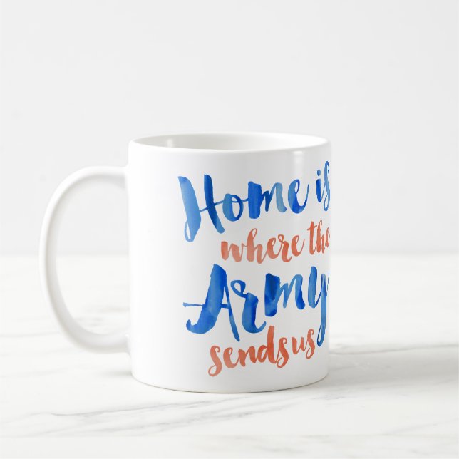 Mug La maison est où l'armée - aquarelle patriotique (Gauche)
