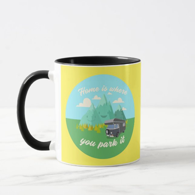 Mug La maison où vous la garez - Graphique Vanlife #4 (Gauche)