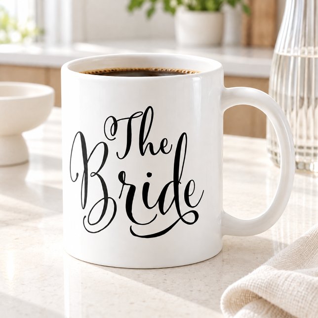 Mug La mariée élégant écriture noire Mariage (Créateur téléchargé)