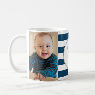 Mug La Marine Stripes Silver Photo Meilleur grand-pèr