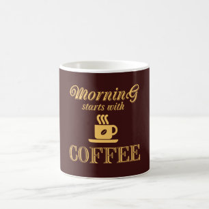Mug La matinée commence avec du café