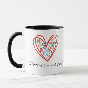 Mug La médecine est une œuvre du cœur - Icônes médical