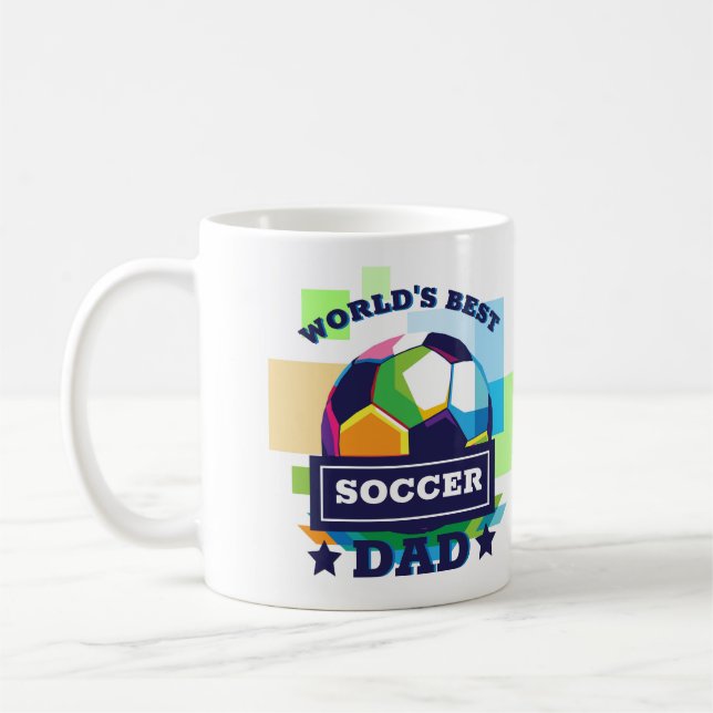 Mug La meilleure Fête des pères de papa de football au (Gauche)
