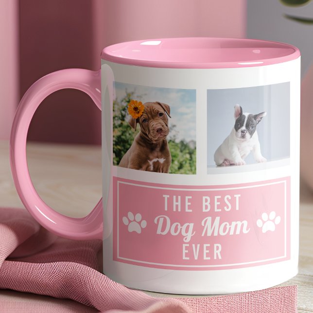 Mug La Meilleure Maman de Chien Collage Photo Rose (Créateur téléchargé)