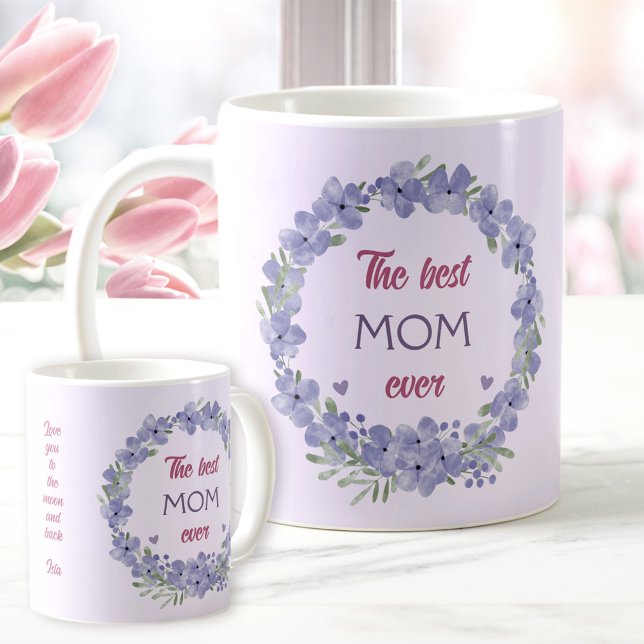 Mug La meilleure maman jamais la fête des mères Texte  (The Best Mom Ever Mother's Day Custom Text Purple Coffee Mug)