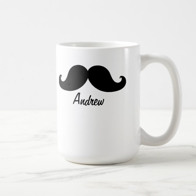 MUG LA MEILLEURE MOUSTACHE NOIRE PERSONNALISÉE (Droite)