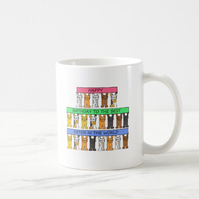 Mug La meilleure soeur au monde, chats de joyeux (Droite)