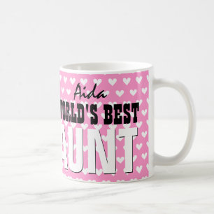 Mug La meilleure TANTE coeurs blancs roses V26 du