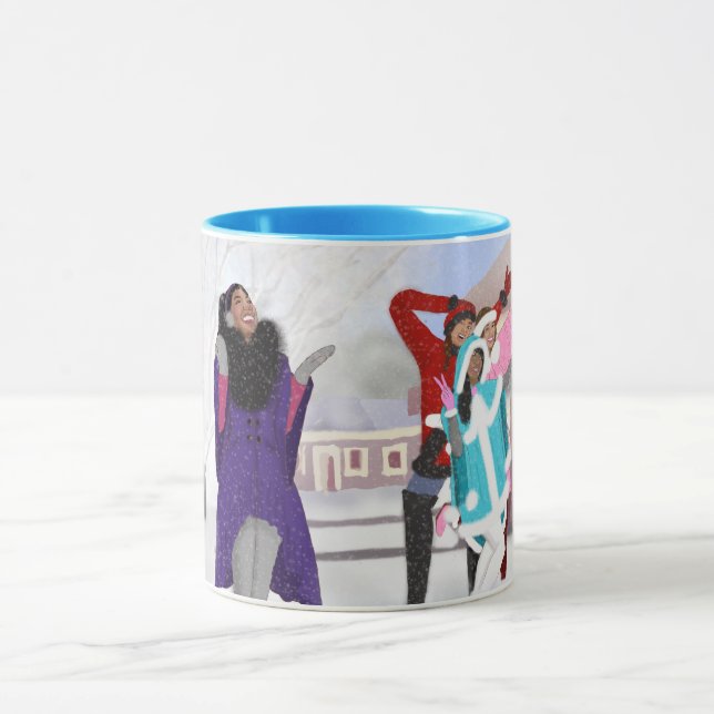 Mug La mélanine dans la neige | Hiver | Filles | (Centre)