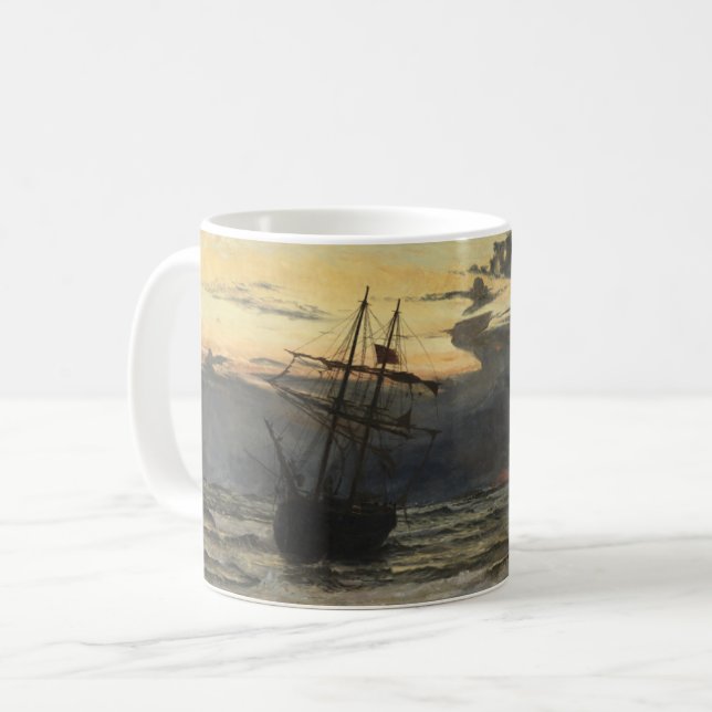 Mug La Mer-Plage après un temps de tempête, aube (Devant gauche)