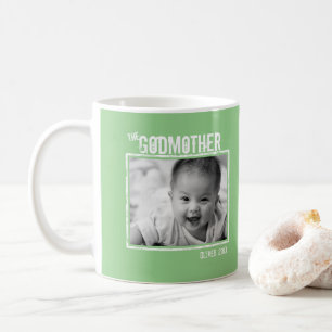 Mug La mère Dieu Photo personnalisée et nom vert