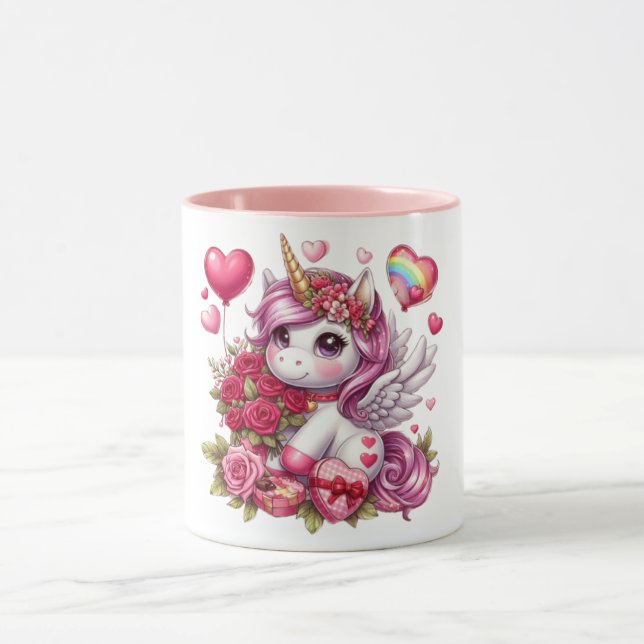 Mug La mignonne Saint Valentin licorne (Centre)
