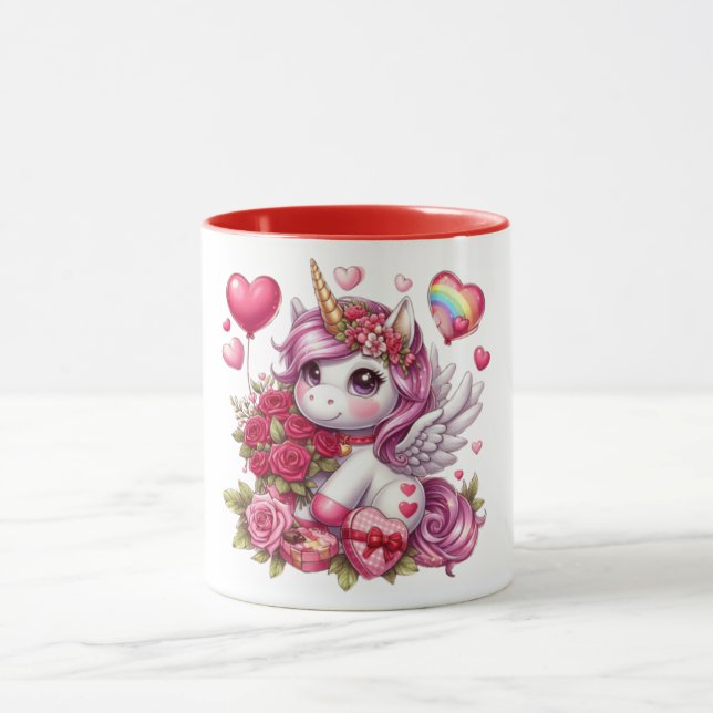Mug La mignonne Saint Valentin licorne (Centre)