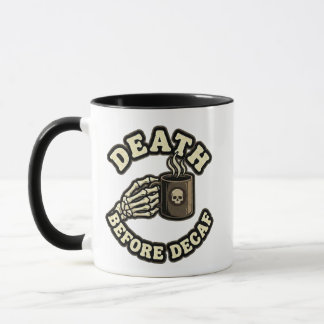 Mug La Mort Avant Décaféiné | Crâne Rétro Drôle & Café