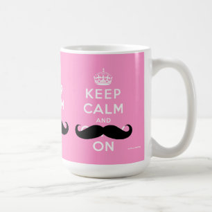 Mug La moustache drôle gardent le calme et continuent