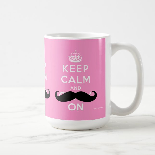 Mug La moustache drôle gardent le calme et continuent (Droite)