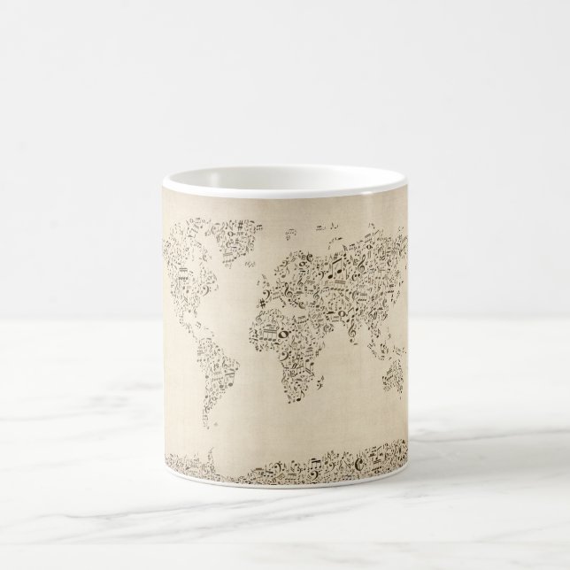 Mug La musique note la carte du monde (Centre)