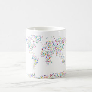 Mug La musique note la carte du monde