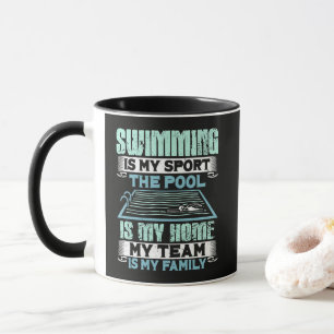Mug La natation est mon sport La piscine est ma maison