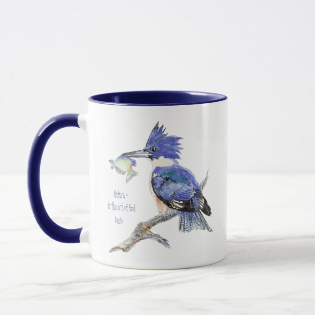 Mug La nature est l'art de Dieu, Citation - Kingfisher (Gauche)