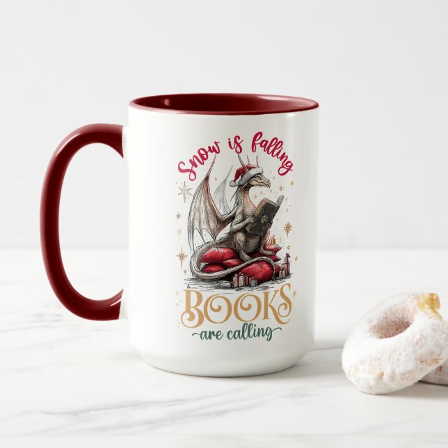 Mug La neige tombe, les livres appellent  (Avec donut)
