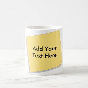 Mug La note de post-it ajoutent votre propre texte
