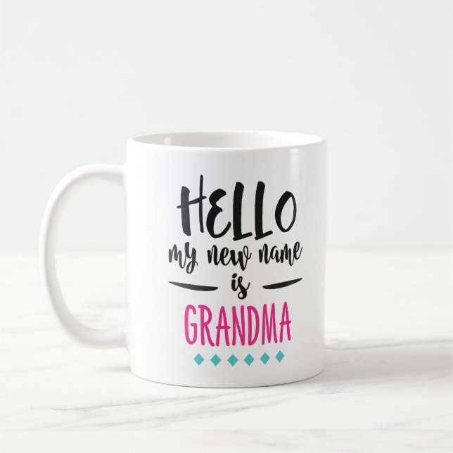 Mug La nouvelle grand-maman drôle bonjour, mon nouveau (Gauche)
