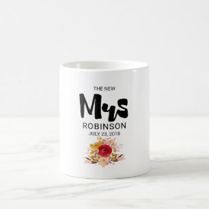 Mug La nouvelle Mme - Floral Watercolor Mariage