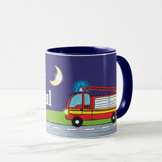 Mug La Nuit des pompiers | personnalisés (Devant droit)