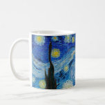 Mug La Nuit étoilée - Vincent Van Gogh<br><div class="desc">View from the psychiaatric hospital at Saint-Rémy-de-Provence (France),  just before sunrise,  with addition of an imagary village. Oil on canvas (1889) by Dutch painter Vincent van Gogh.</div>