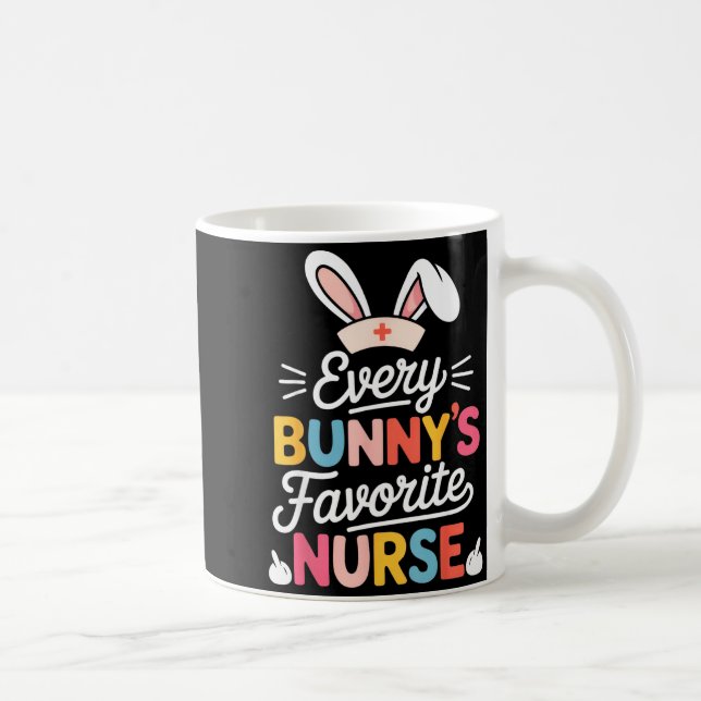 Mug La nurse préférée de chaque lapin Humour de Pâques (Droite)