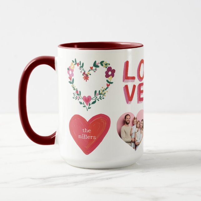 Mug Là où l'amour grandit Photo et texte personnalisés (Gauche)