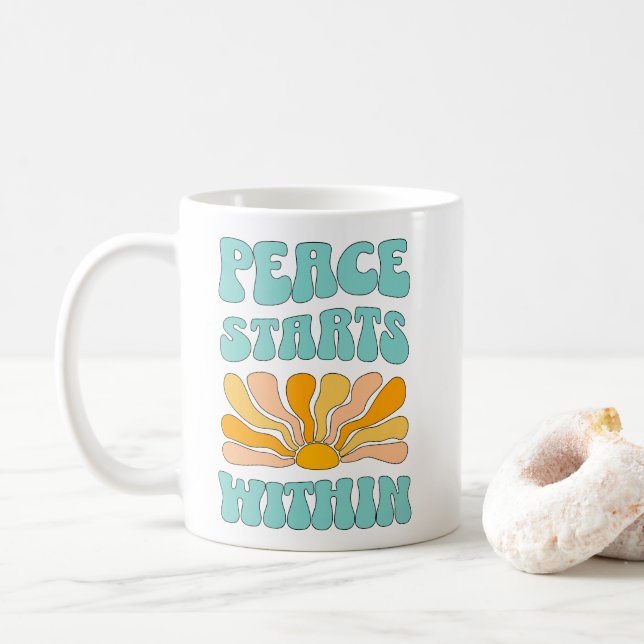 Mug La Paix Commence À L'Intérieur (Avec donut)