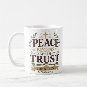 Mug La paix commence avec la confiance Citation de dév