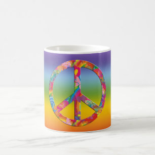 Mug La paix de flower power chakren la couleur