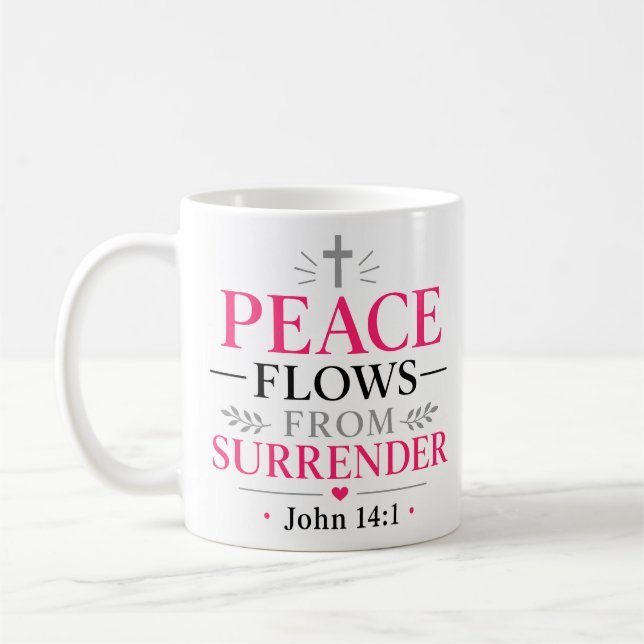 Mug La paix découle de la reddition Citation chrétienn (Gauche)