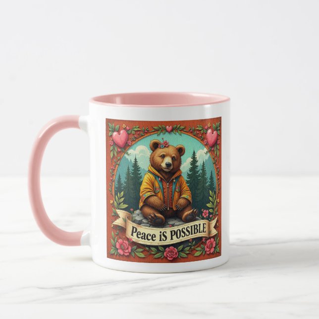 Mug La paix est possible Ours et Coeurs (Gauche)