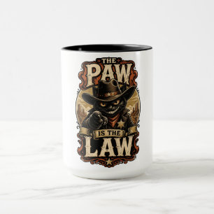Mug La Patte Est la Loi Drôle Western Cowboy Chat
