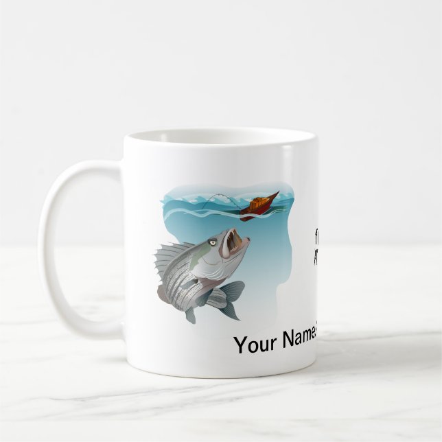 Mug La pêche au bar à l'herbe boit du thé ou de la bou (Gauche)