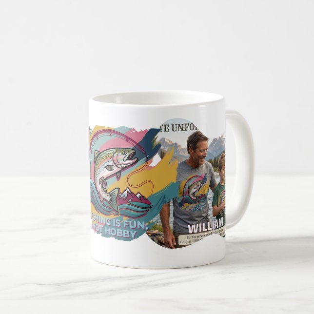 Mug La pêche est amusante, pas un hobby, cadeau de pêc (Devant droit)