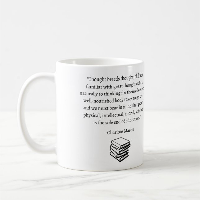 Mug "La pensée engendre la pensée" Charlotte Mason cit (Gauche)