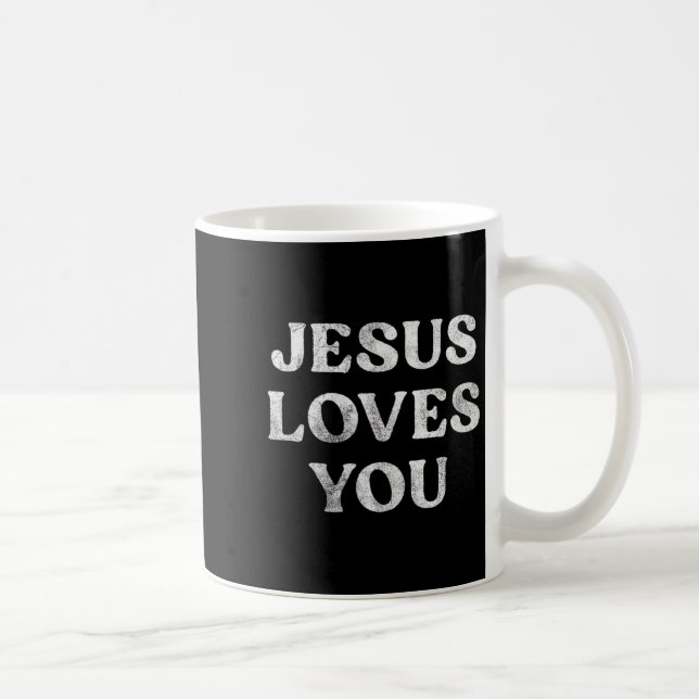 Mug La phrase Jésus t'aime sur un tri-blend premium  (Droite)