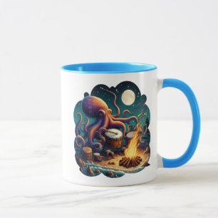 Mug La pieuvre tambour par le feu de camp