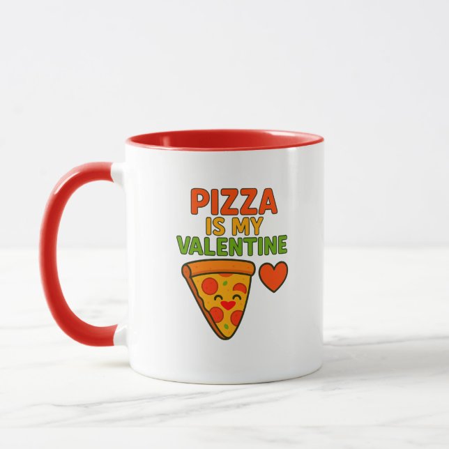 Mug La pizza est ma Saint Valentin - Drôle (Gauche)