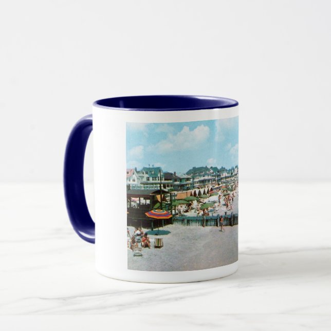 Mug La plage, Cape May NJ, Vintage (Devant gauche)