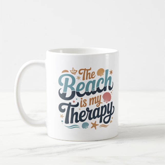 Mug La plage est ma thérapie - Vibrations côtières est (Gauche)